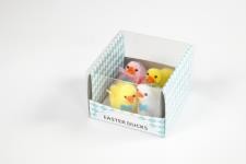 Easter ducks, H: 50 mm, light red, white, yellow, 4 pc/ 1 pack [HOB-51685]