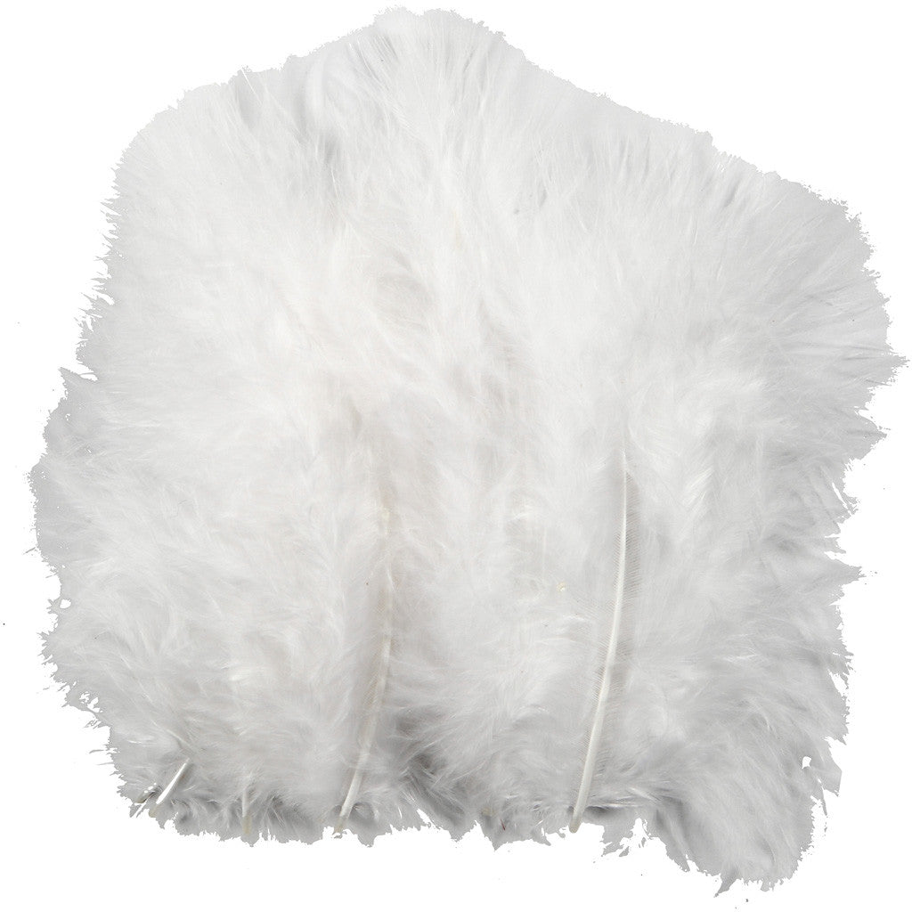 Down, size 5-12 cm, white, 15 pc/ 1 pack [HOB-51690]