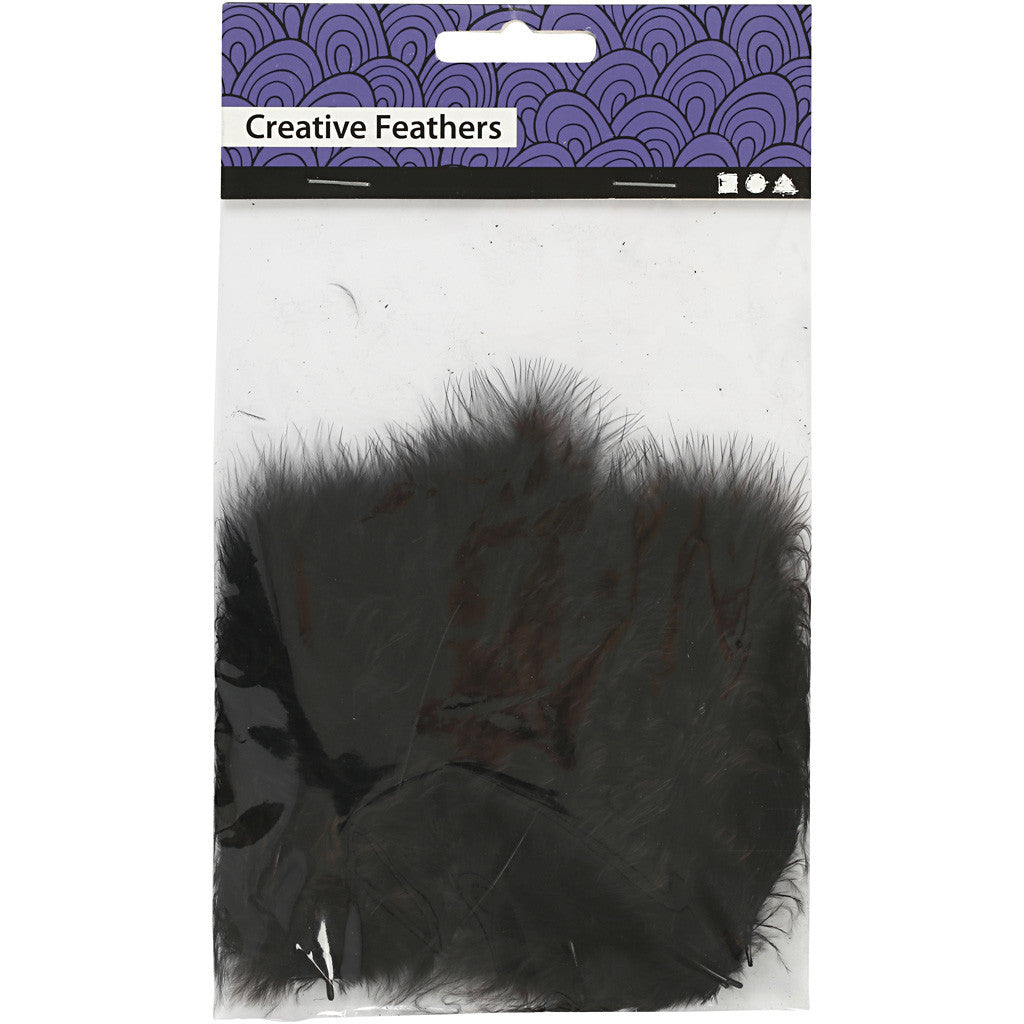 Down, size 5-12 cm, black, 15 pc/ 1 pack [HOB-51700]