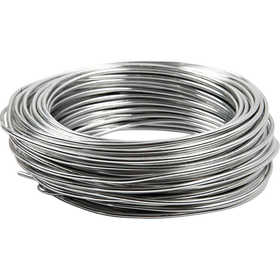 Aluminium Wire, round, thickness 3 mm, silver, 29 m/ 1 roll [HOB-51717]