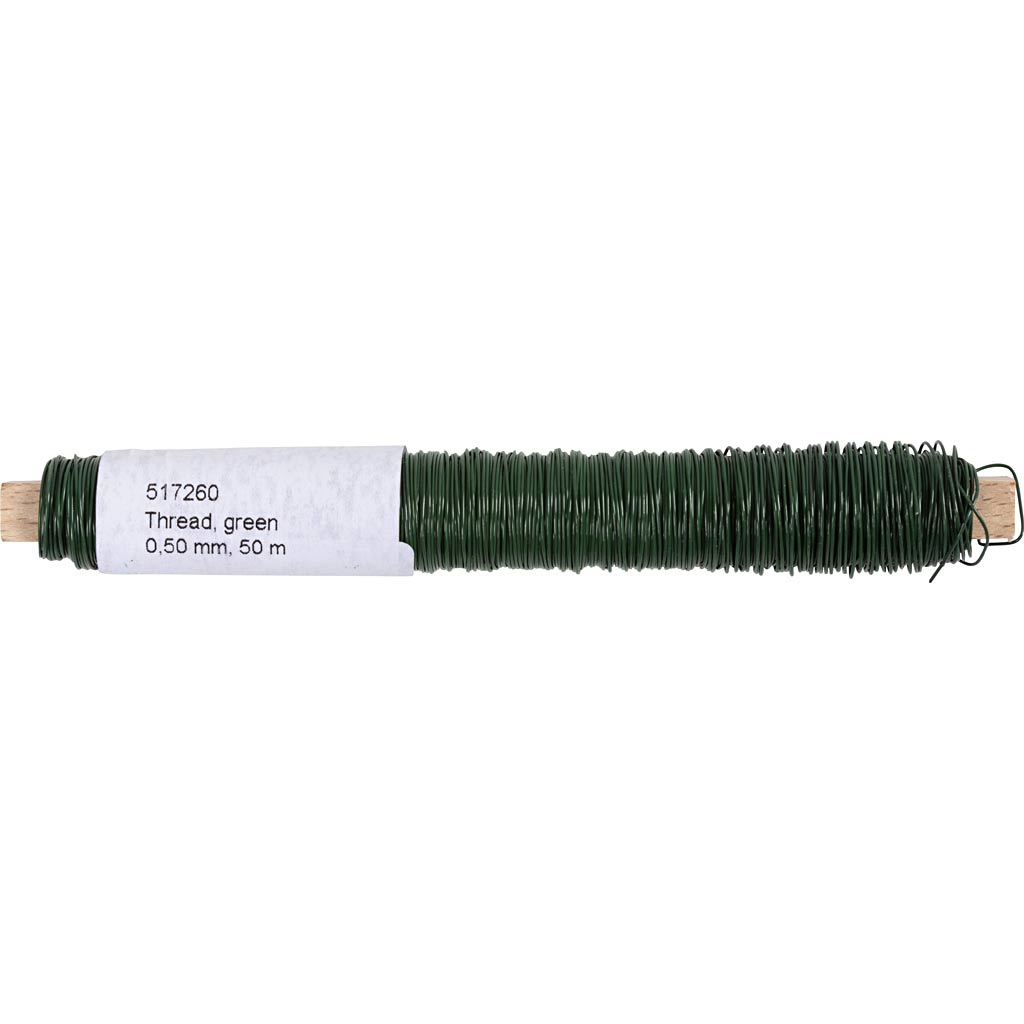 Florist Wire, thickness 0,5 mm, green, 50 m/ 1 roll [HOB-517260]