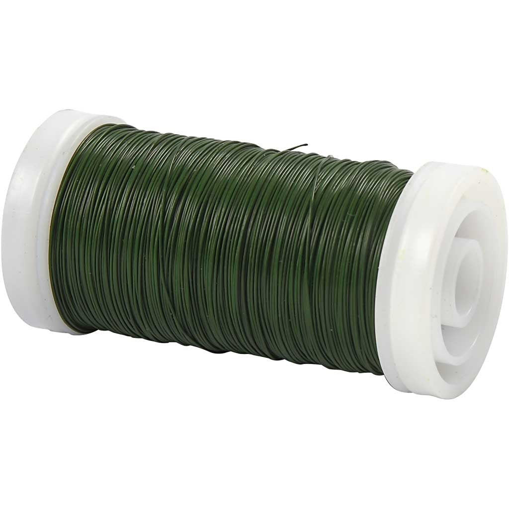 Florist Wire, thickness 0,31 mm, 100 g, green, 160 m/ 1 roll [HOB-51728]
