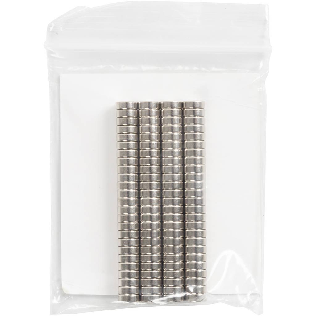 Power magnet ”NdFeB” , dia. 5 mm, thickness 2 mm, 100 pc/ 1 pack [HOB-51791]