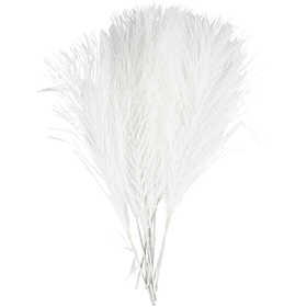 Artificial feathers, L: 15 cm, W: 8 cm, white, 10 pc/ 1 pack [HOB-518050]