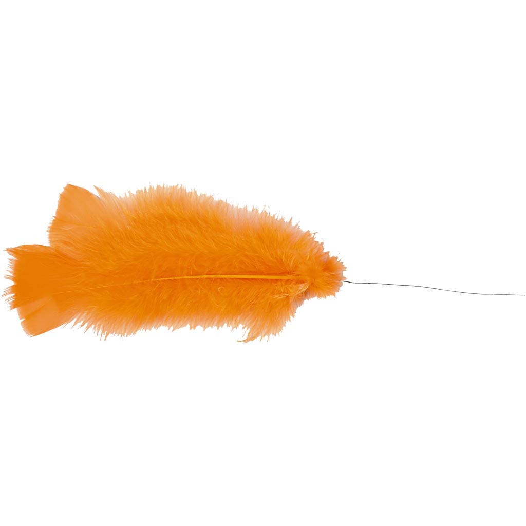 Feathers, L: 11-17 cm, yellow, 18 bundle/ 1 pack [HOB-51848]