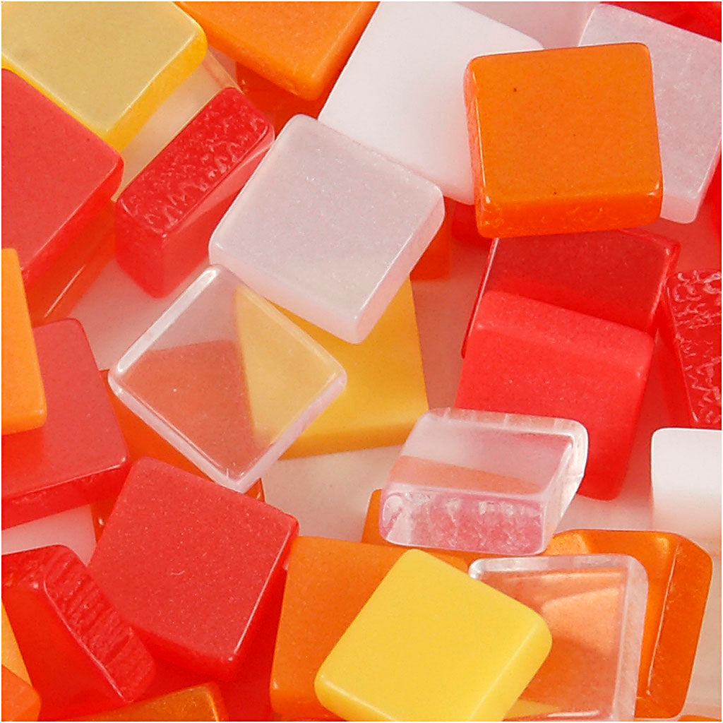 Mini Mosaic, size 5x5 mm, thickness 2 mm, red/orange harmony, 25 g/ 1 pack [HOB-51924]