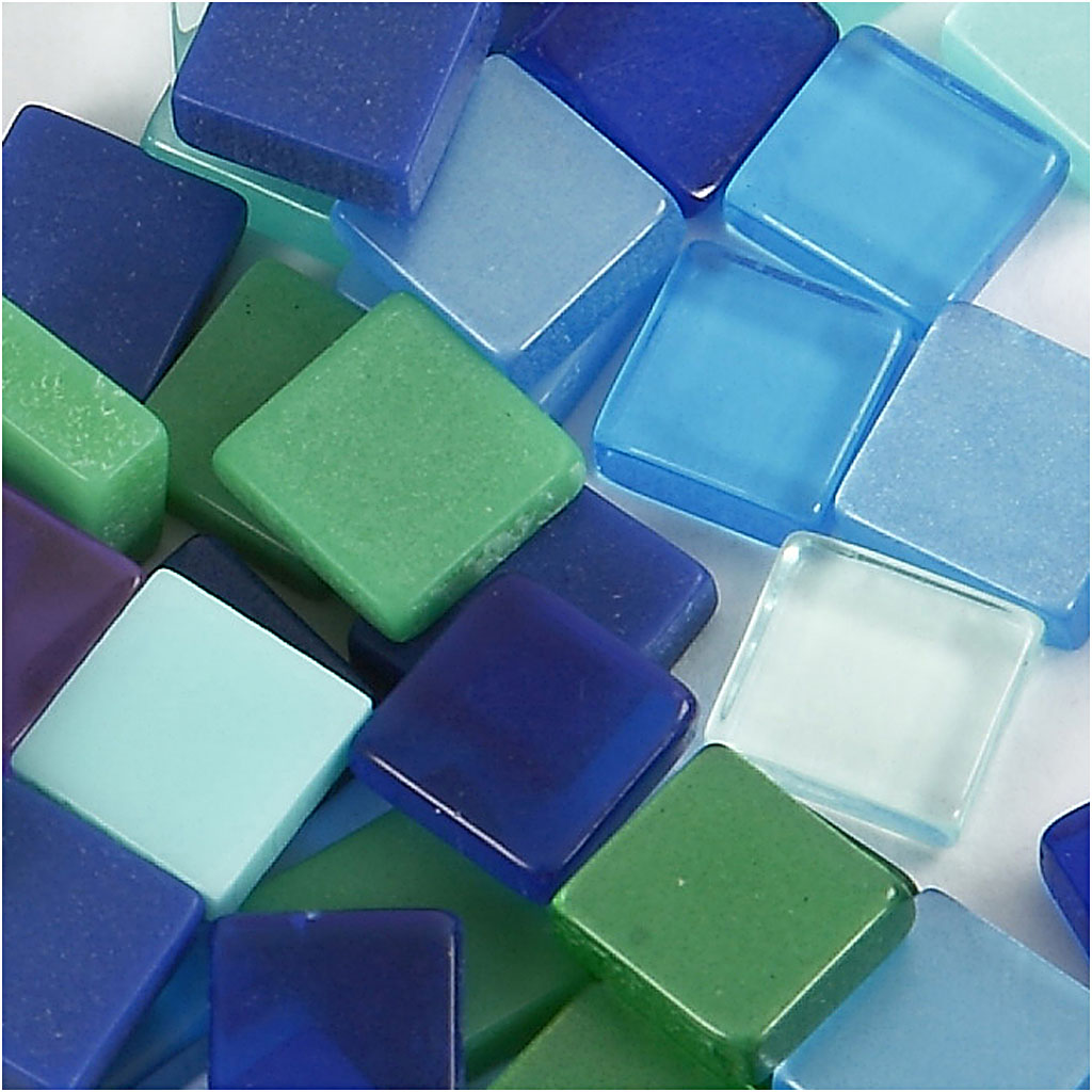 Mini Mosaic, size 5x5 mm, thickness 2 mm, blue/green harmony, 25 g/ 1 pack [HOB-51929]
