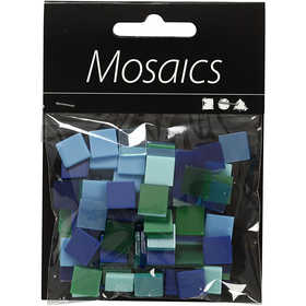 Mini Mosaic, size 10x10 mm, thickness 2 mm, blue/green harmony, 25 g/ 1 pack [HOB-51930]