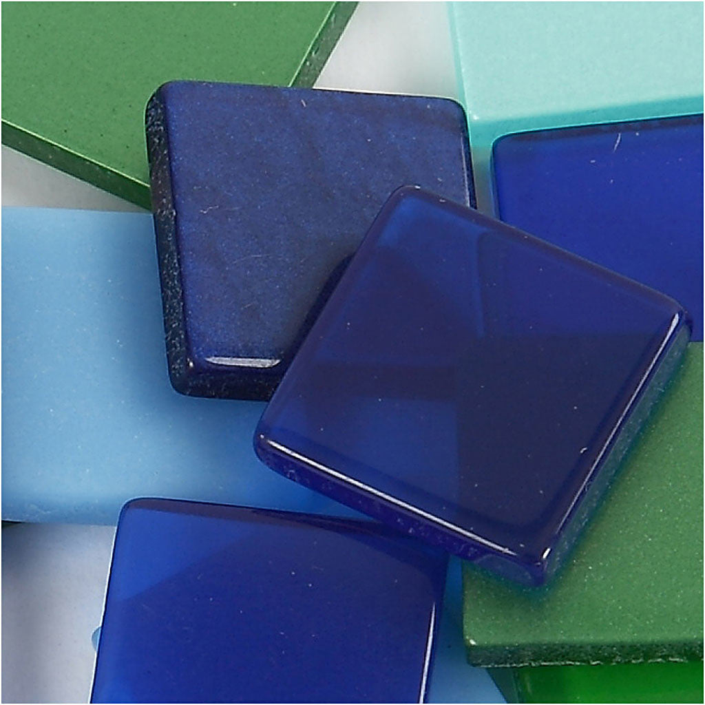 Mini Mosaic, size 10x10 mm, thickness 2 mm, blue/green harmony, 25 g/ 1 pack [HOB-51930]