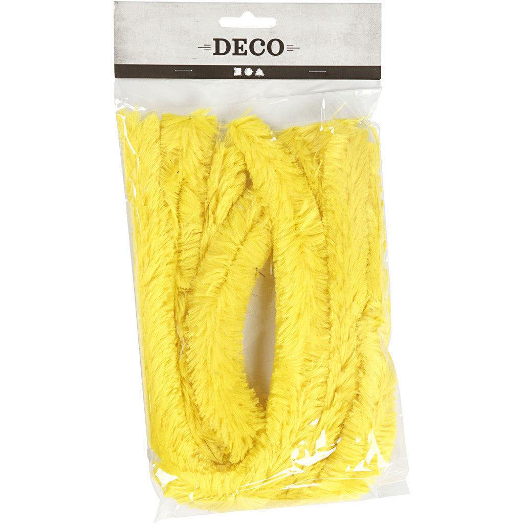 Chenille, L: 40 cm, thickness 30 mm, yellow, 4 pc/ 1 pack [HOB-51936]