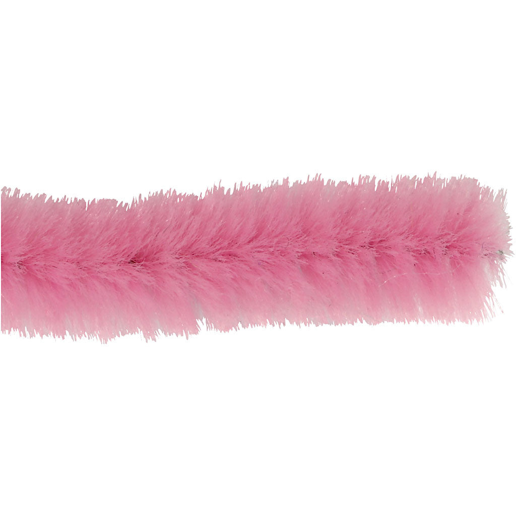 Chenille, L: 30 cm, thickness 6 mm, pink, 50 pc/ 1 pack [HOB-52089]