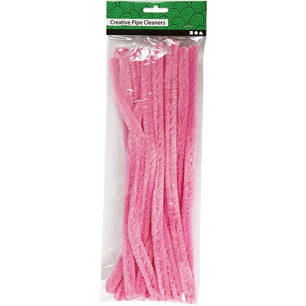Chenille, L: 30 cm, thickness 15 mm, pink, 15 pc/ 1 pack [HOB-52101]
