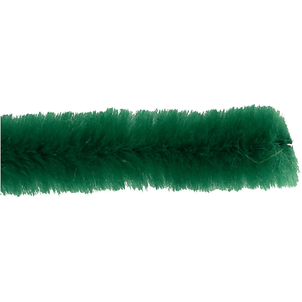 Chenille, L: 30 cm, thickness 15 mm, dark green, 15 pc/ 1 pack [HOB-52104]