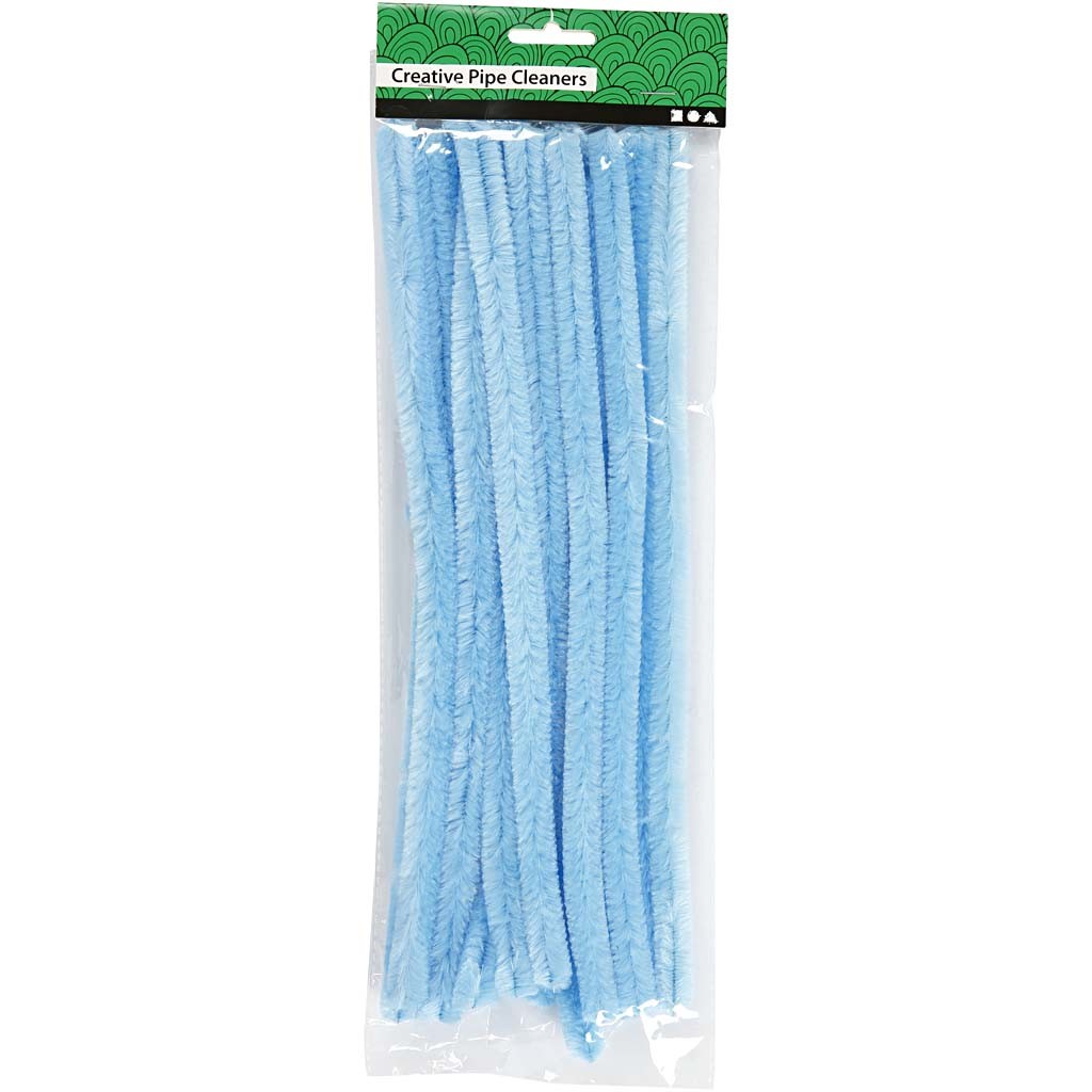 Chenille, L: 30 cm, thickness 15 mm, blue, 15 pc/ 1 pack [HOB-52105]