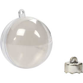 Baubles to Decorate, dia. 6 cm, transparent, 8 pc/ 1 pack [HOB-52142]