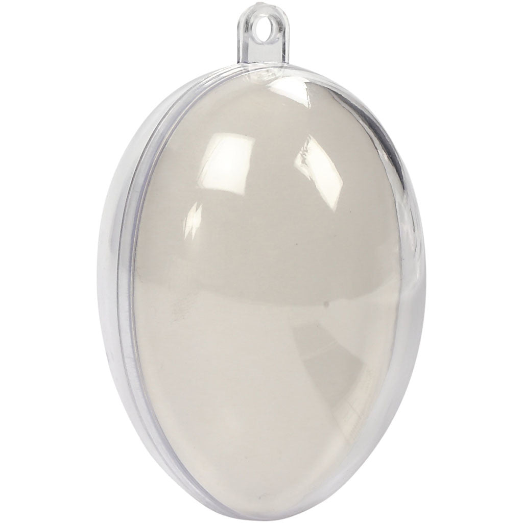 Egg-Shaped Baubles to Decorate, H: 6,3 cm, 5 set/ 1 pack [HOB-52145]