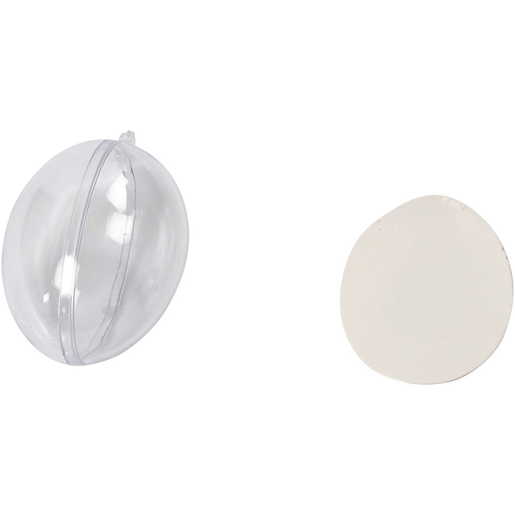 Egg-Shaped Baubles to Decorate, H: 6,3 cm, 5 set/ 1 pack [HOB-52145]