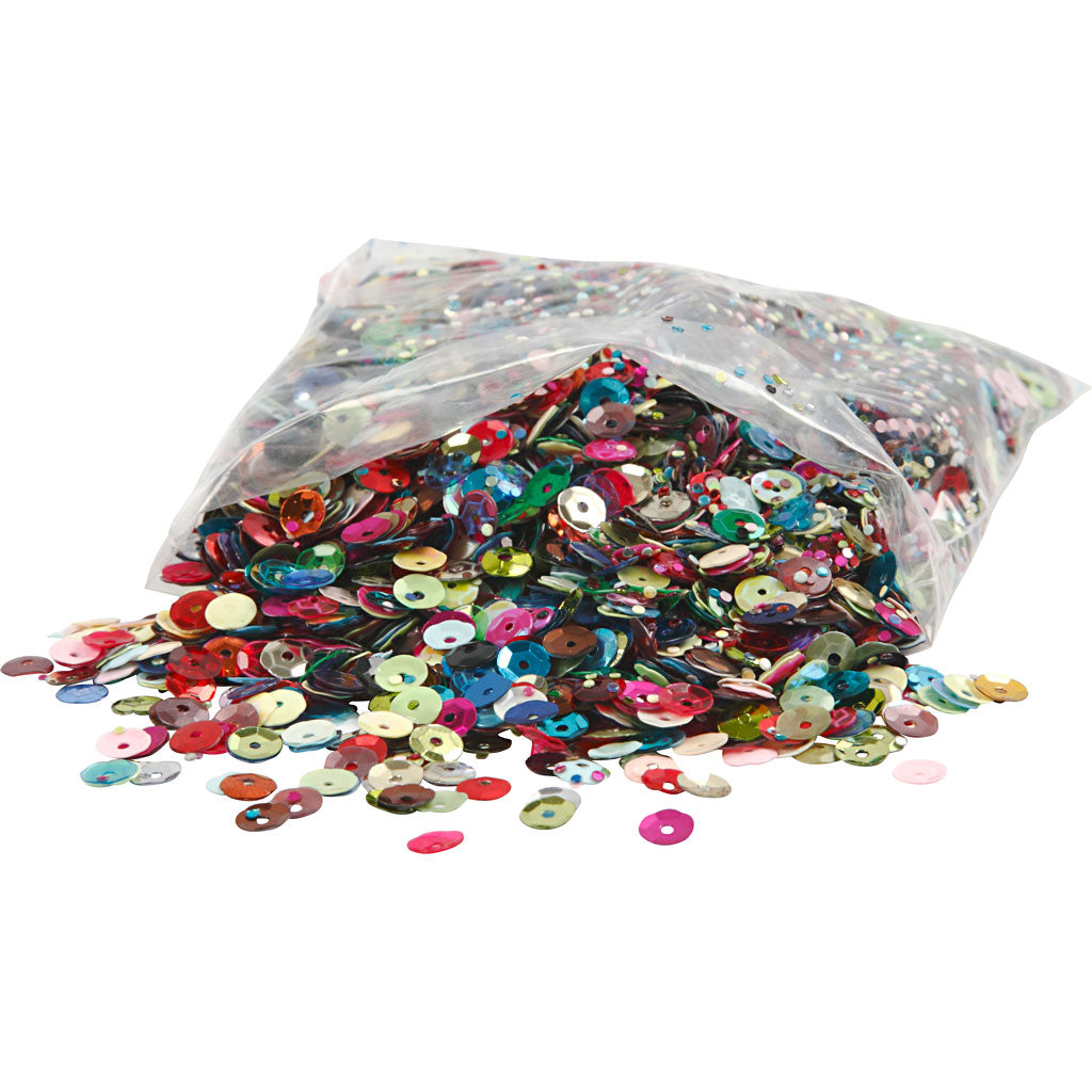 Sequins, round, size 6 mm, 100 g/ 1 pack [HOB-52230]
