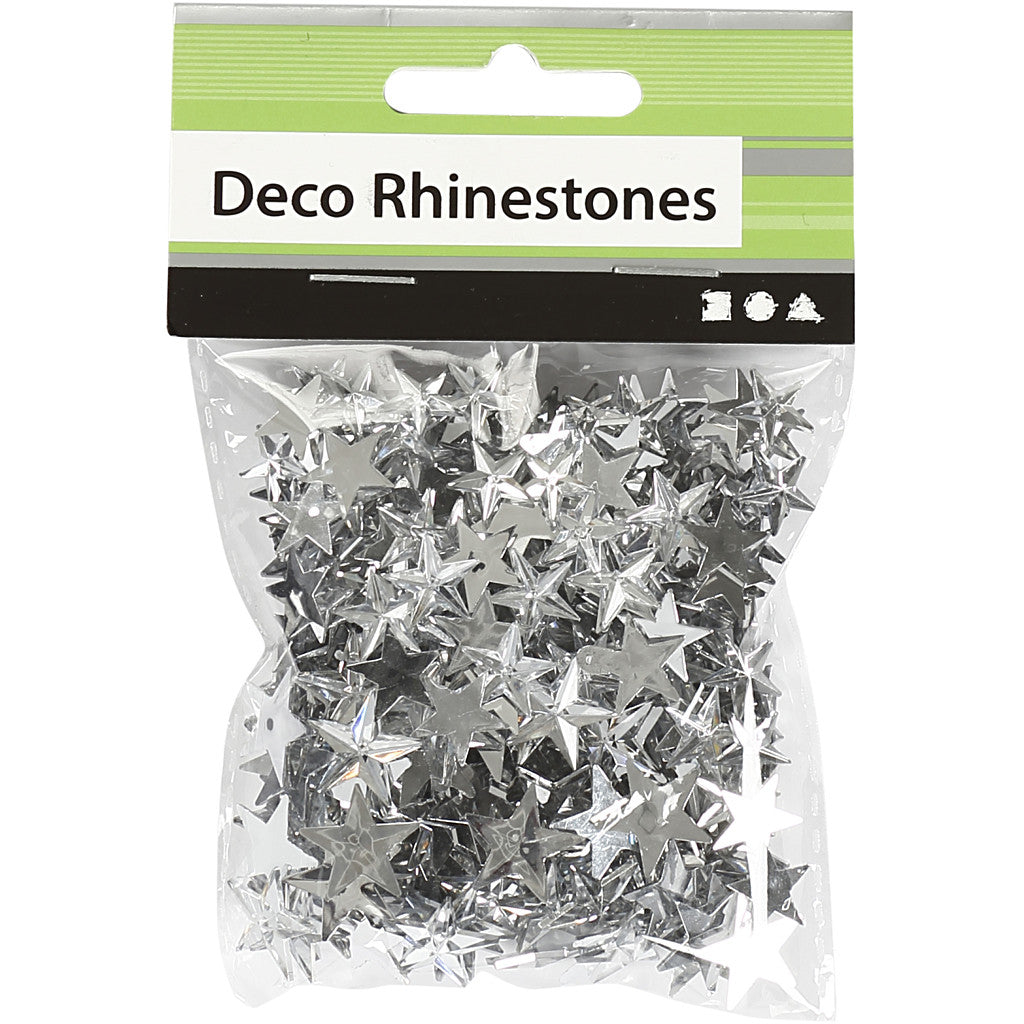 Rhinestones, size 11+12+16 mm, silver, 360 pc/ 1 pack [HOB-52241]