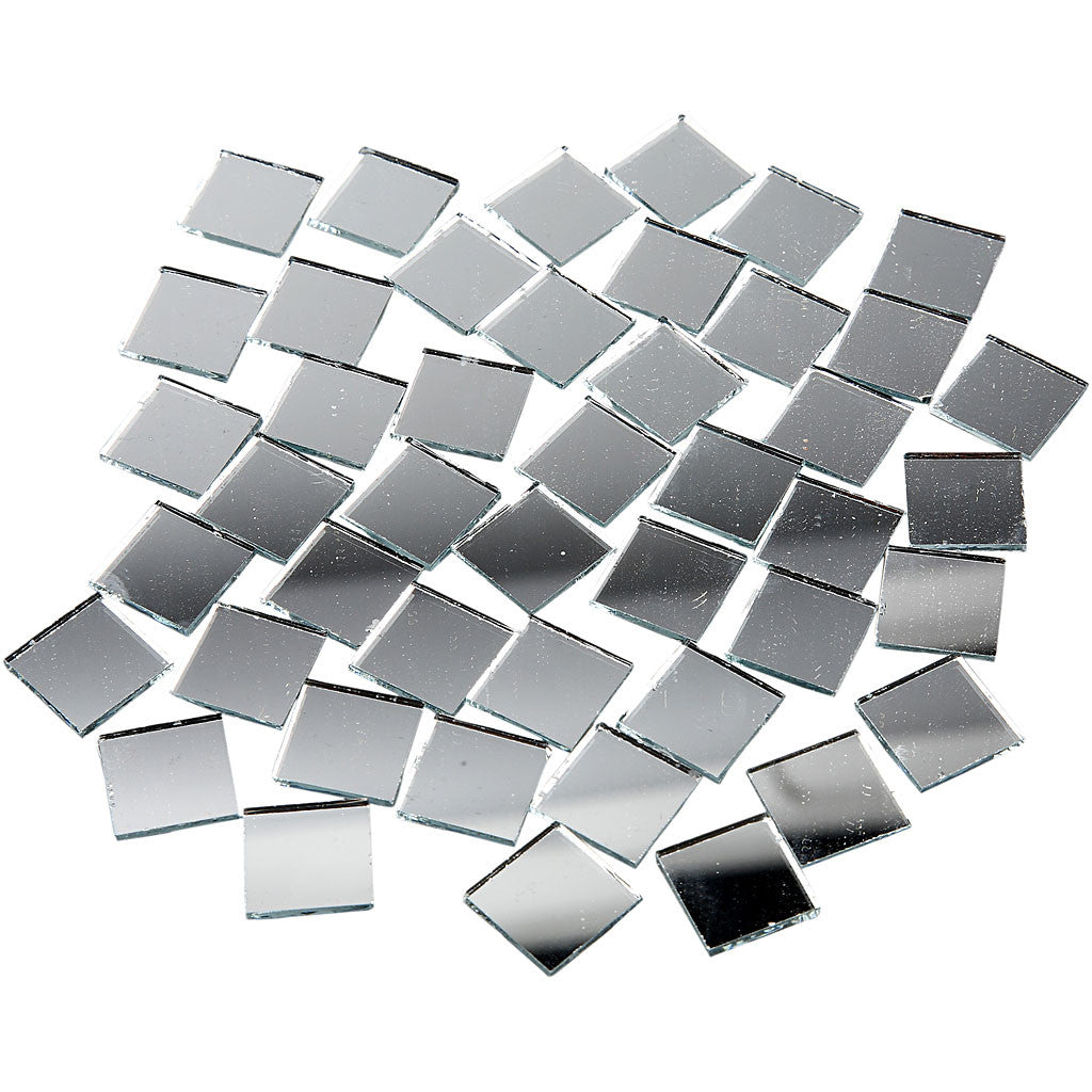 Mirror Mosaic Tiles, size 16x16 mm, thickness 1 mm, 500 pc/ 1 pack [HOB-52279]