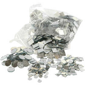 Mirror Mosaic Tiles, dia. 10-18 mm, thickness 2 mm, 1900 pc/ 1 pack [HOB-52299]
