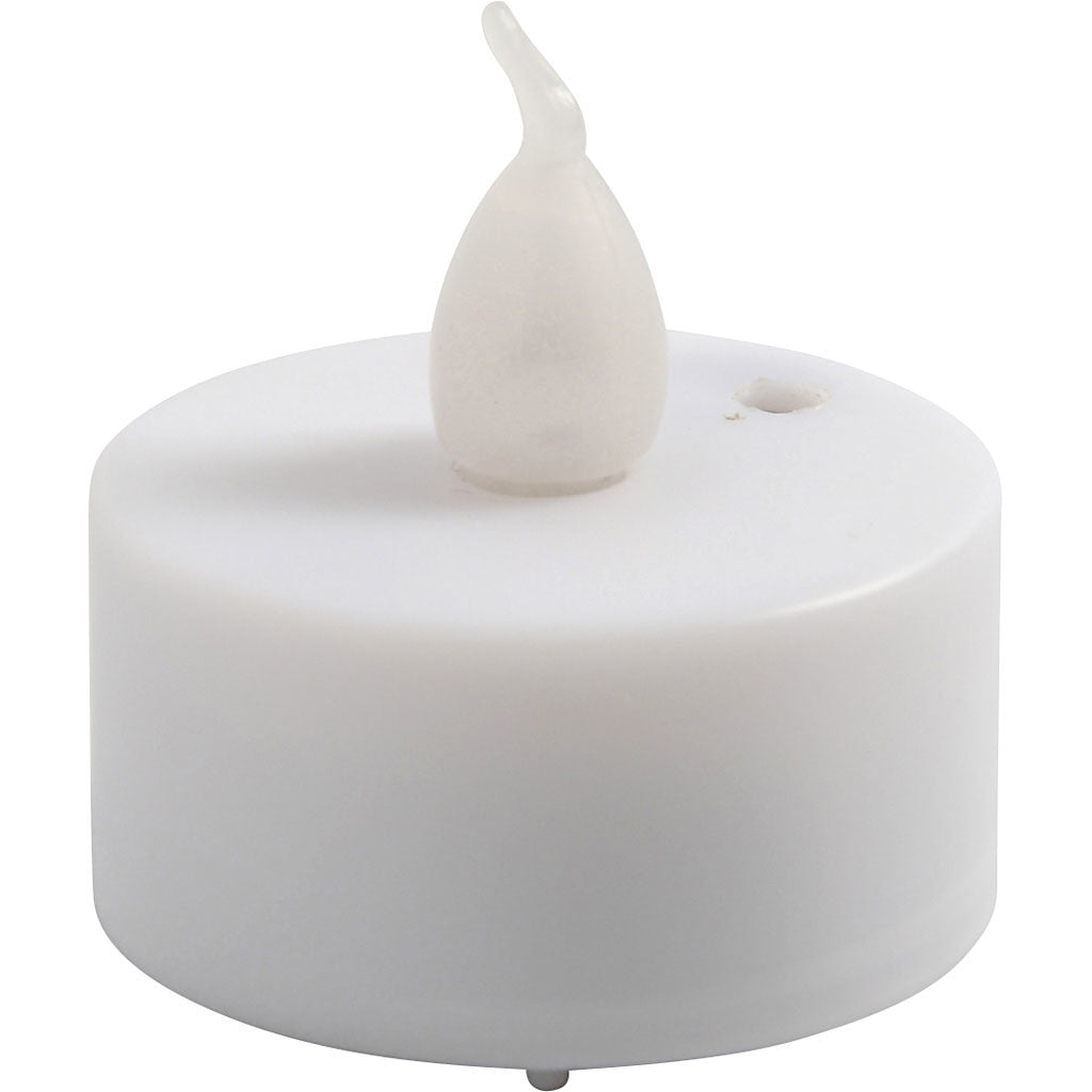 LED Tea Light Candles, H: 35 mm, dia. 38 mm, white, 24 pc/ 1 pack [HOB-52339]