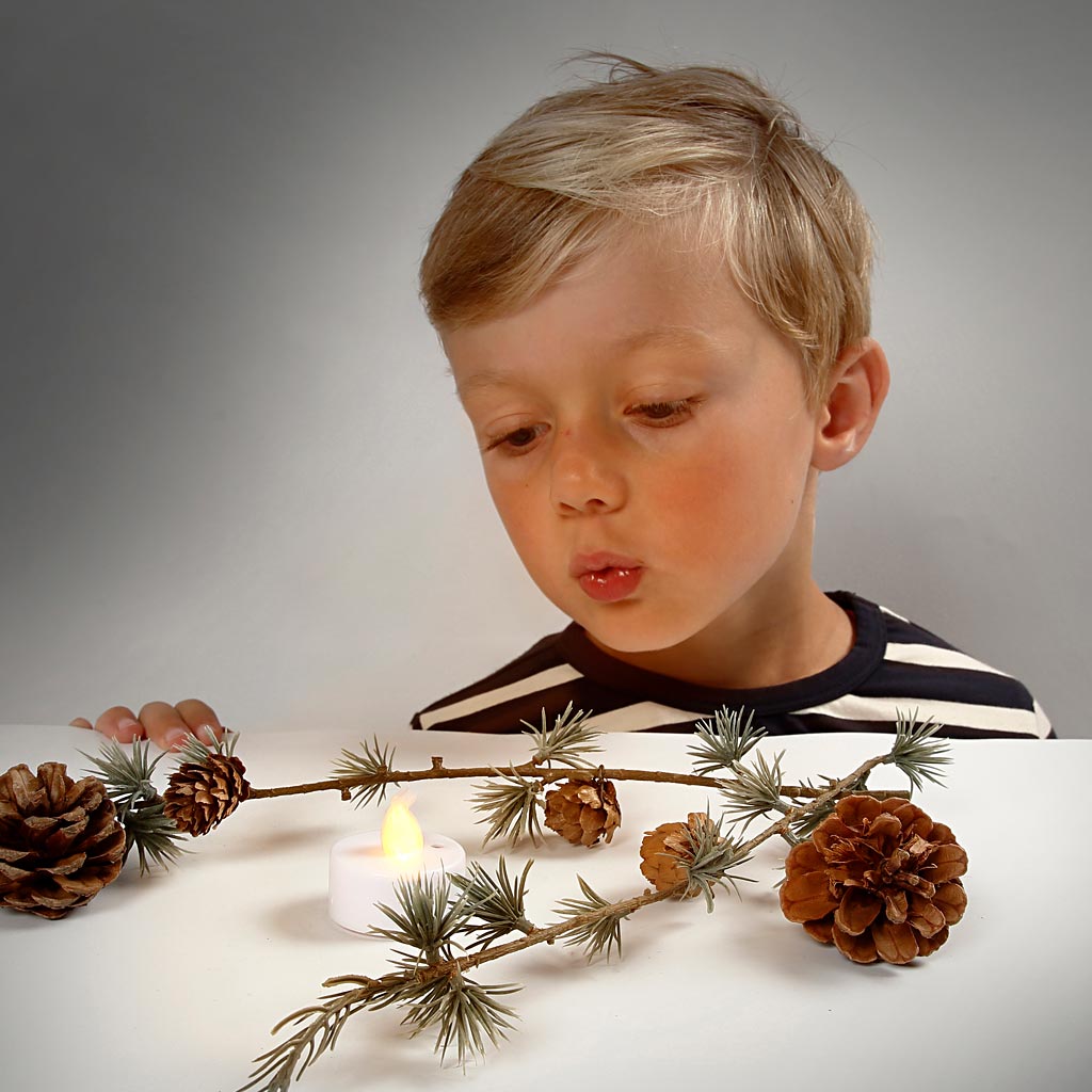 LED Tea Light Candles, H: 35 mm, dia. 38 mm, white, 24 pc/ 1 pack [HOB-52339]