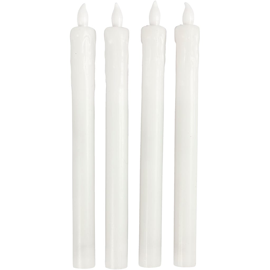 LED Candle, H: 24,5 cm, dia. 20 mm, 4 pc/ 1 pack [HOB-52365]