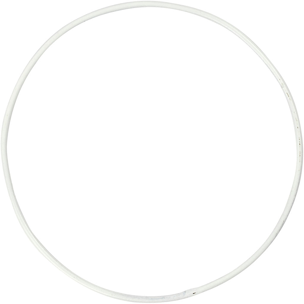 Metal Wire Ring, dia. 10 cm, thickness 2 mm, white, 10 pc