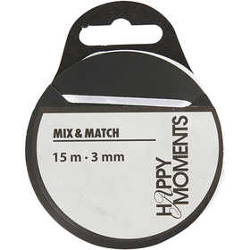 Satin Ribbon, W: 3 mm, white, 15 m/ 1 roll [HOB-524501]