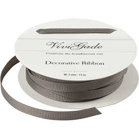 Decoration Ribbon, W: 6 mm, grey, 15 m/ 1 roll [HOB-52474]