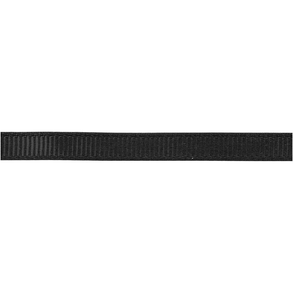 Decoration Ribbon, W: 6 mm, black, 15 m/ 1 roll [HOB-52480]