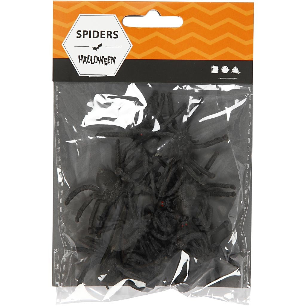 Spiders, size 4 cm, 10 pc/ 1 pack [HOB-525121]