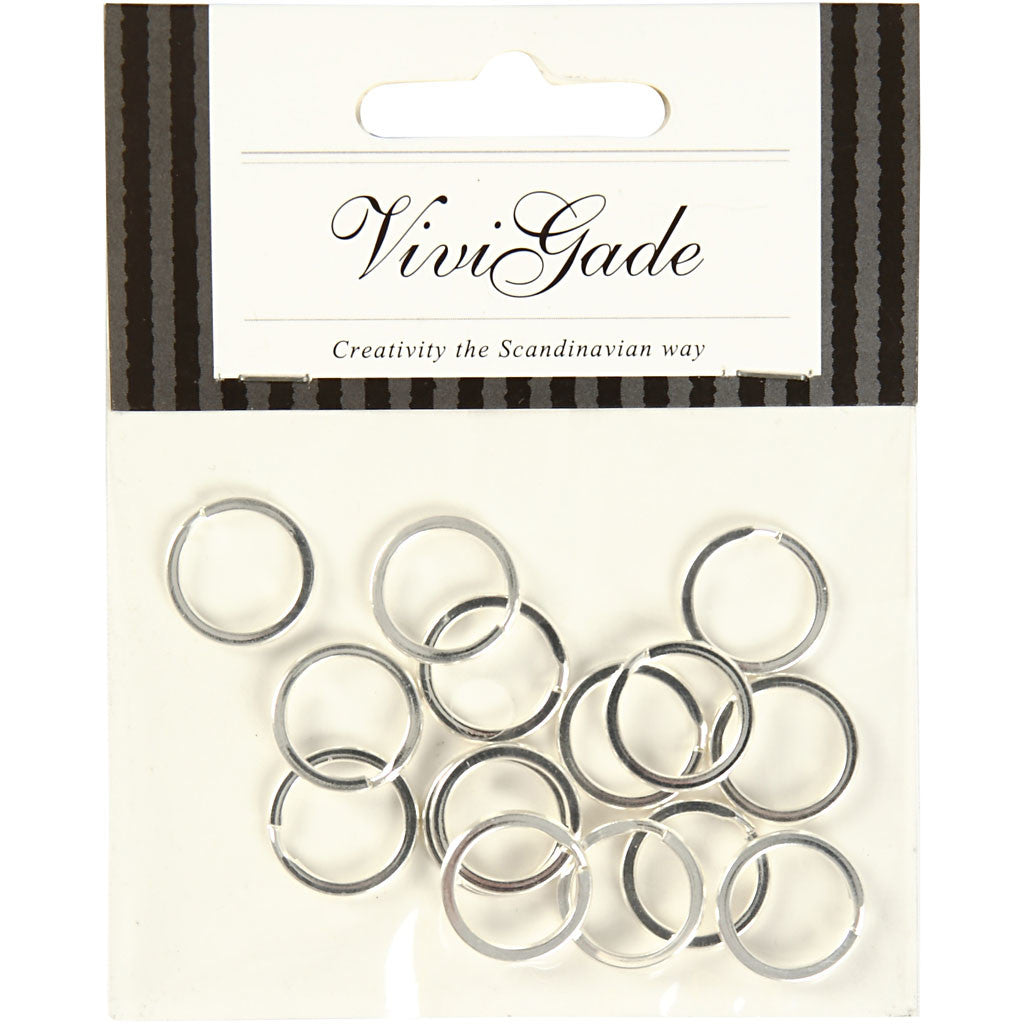 Split Ring, dia. 15 mm, silver-plated, 15 pc/ 1 pack [HOB-52609]