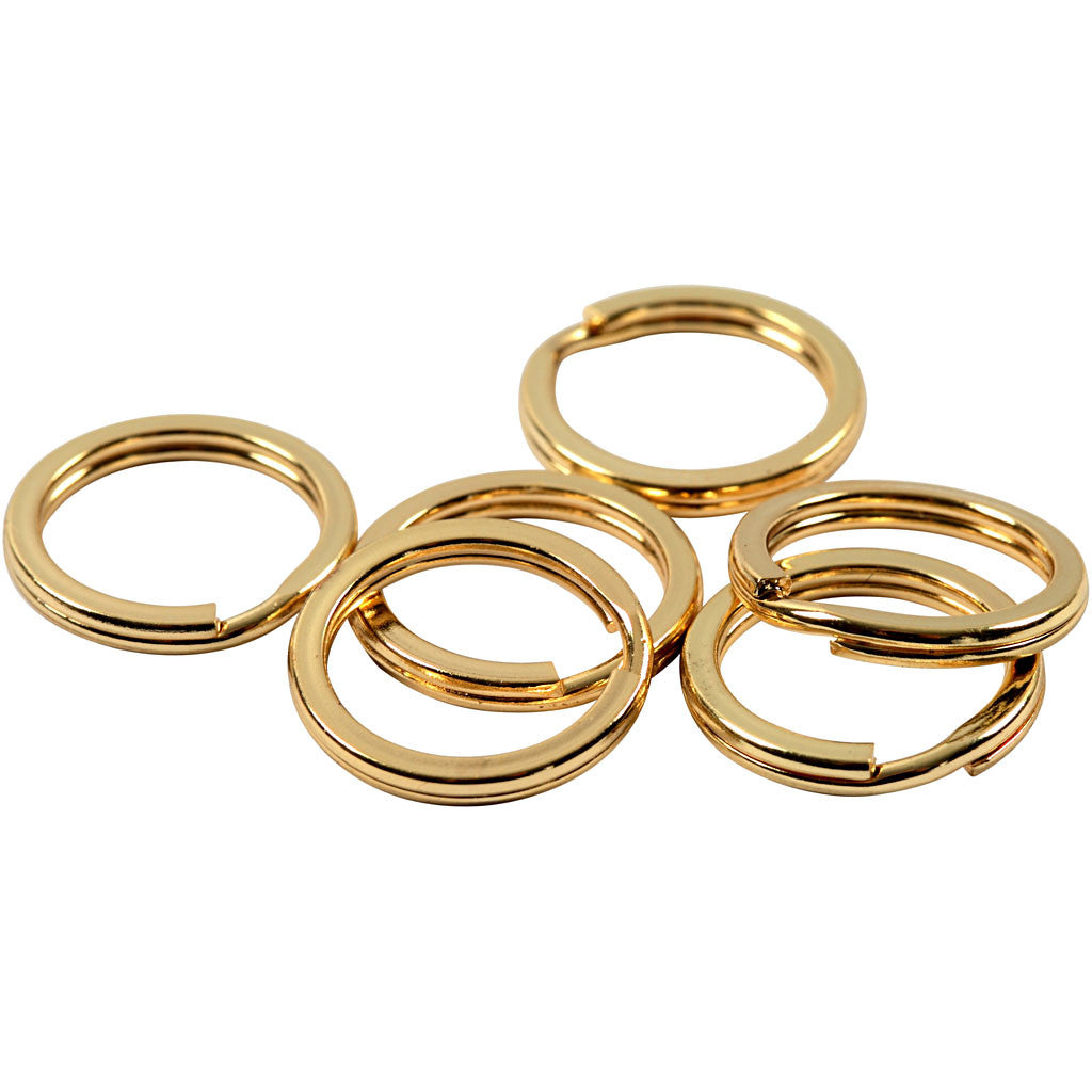 Split Ring, dia. 15 mm, gold-plated, 15 pc/ 1 pack [HOB-52610]