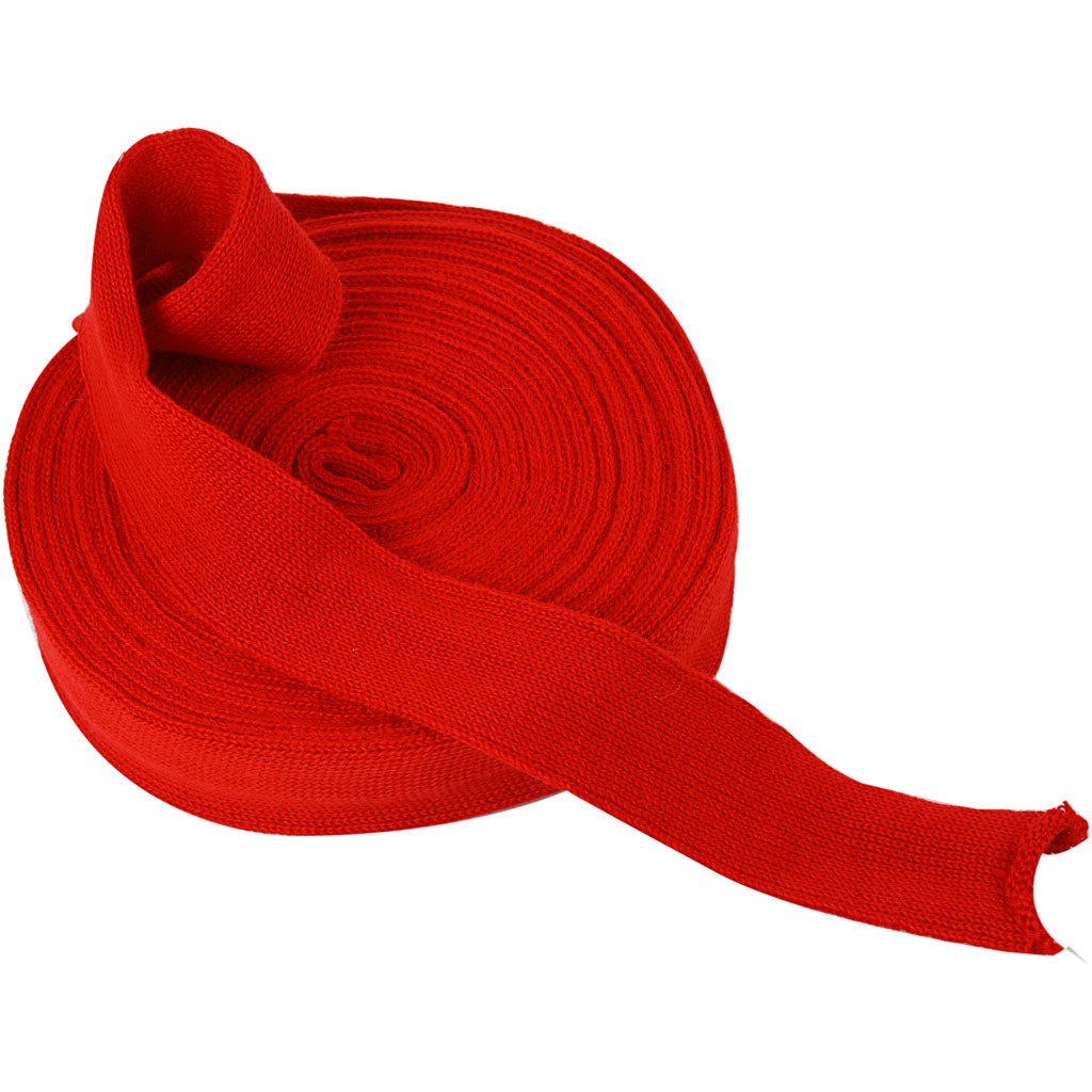 Knitted Tube, W: 40 mm, christmas red, 10 m/ 1 roll [HOB-53041]
