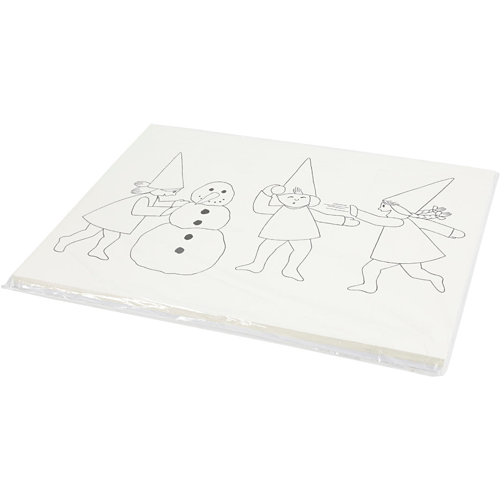 Advent calendar with elves having a snowball fight , A3, size 30x42 cm, white, 30 pc/ 1 pack [HOB-537001]