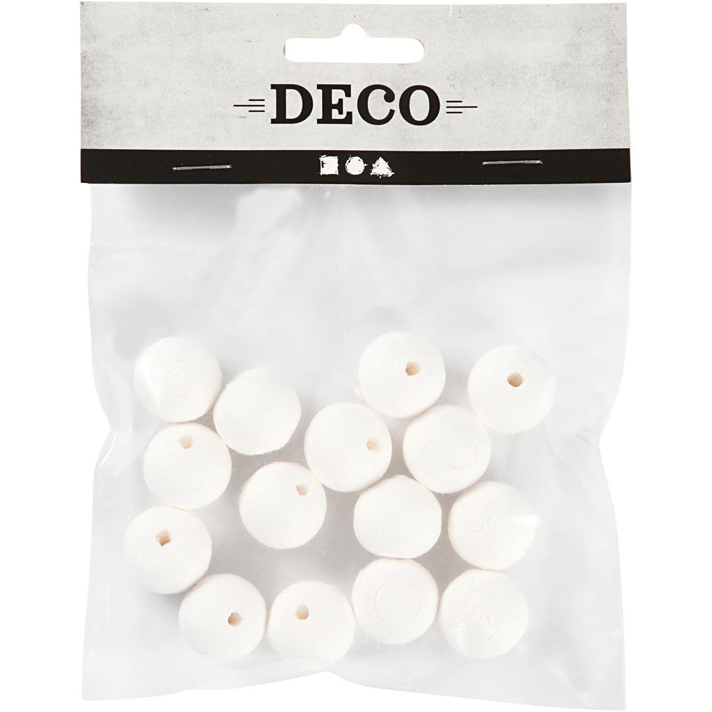 Compressed Cotton Balls, dia. 20 mm, white, 15 pc/ 1 pack [HOB-540030]