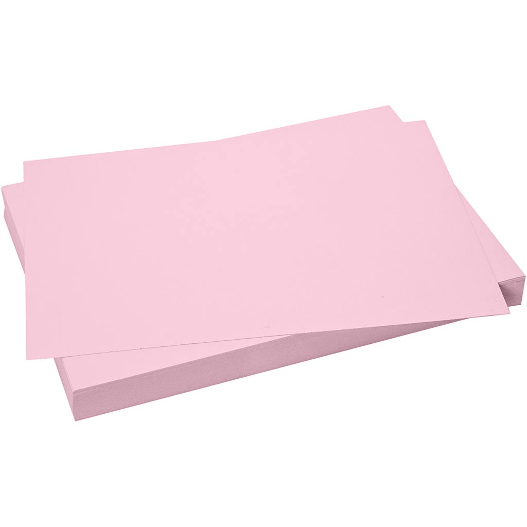 Card, sheet 50x70 cm, size 50x70 cm, 270 g, light pink, 100 sheet