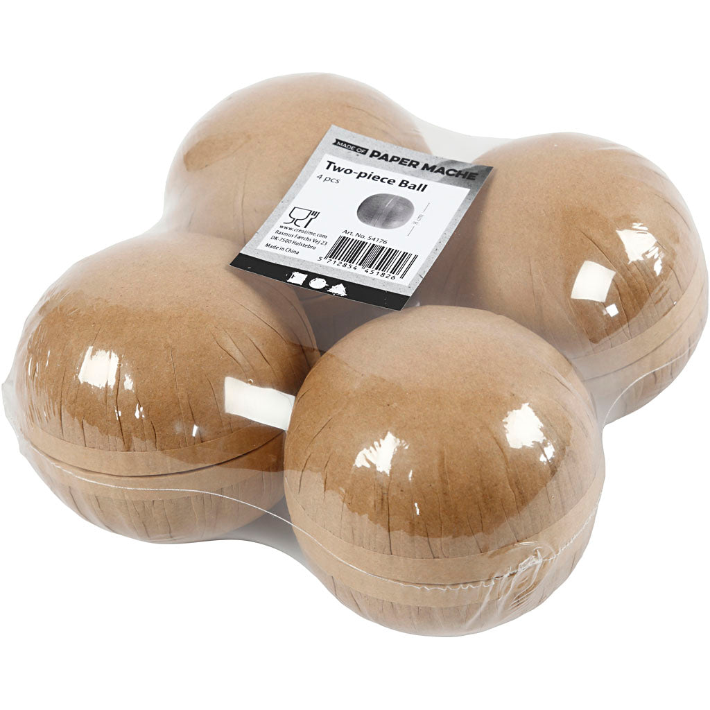Two-Part Bauble, dia. 8 cm, 4 pc/ 1 pack [HOB-54176]