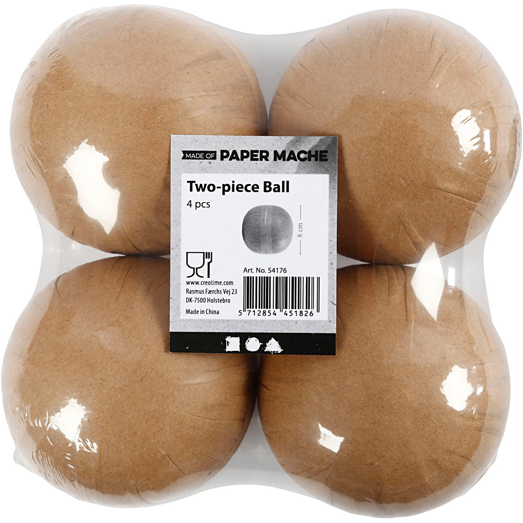 Two-Part Bauble, dia. 8 cm, 4 pc/ 1 pack [HOB-54176]