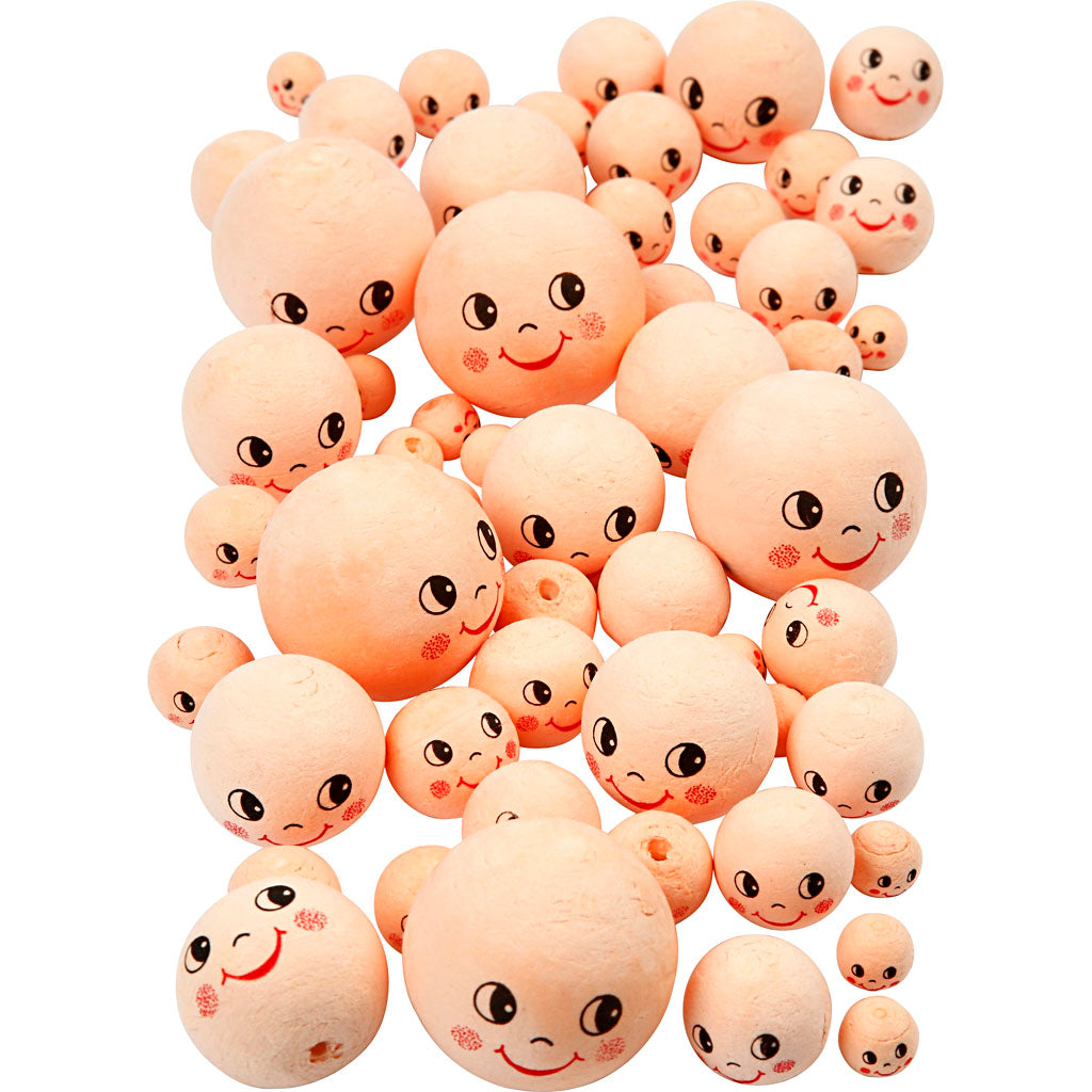 Heads, dia. 12+18+22+30+40 mm, light beige, 100 pc