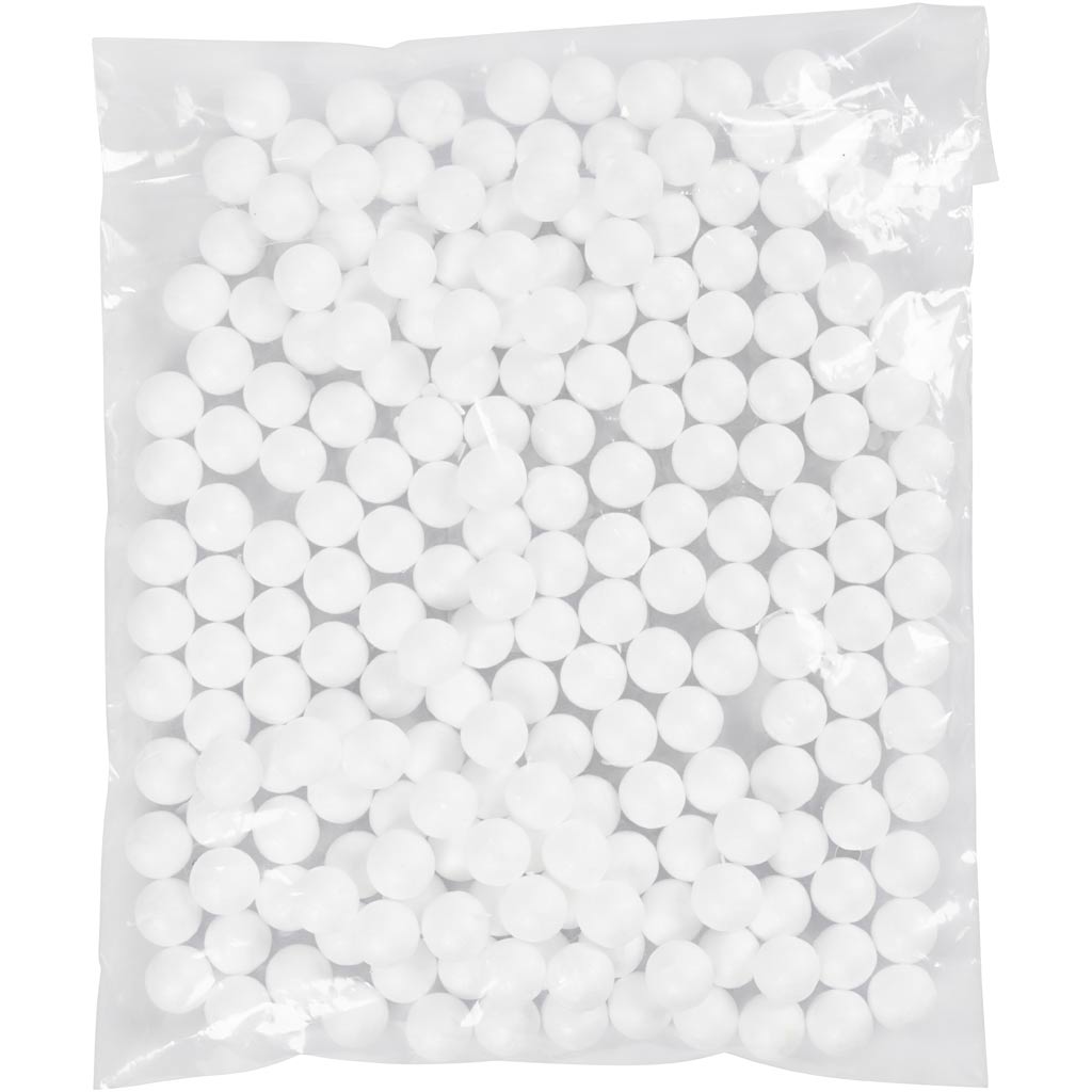 Polystyrene Balls, dia. 1,5 cm, white, 200 pc/ 1 pack [HOB-542990]