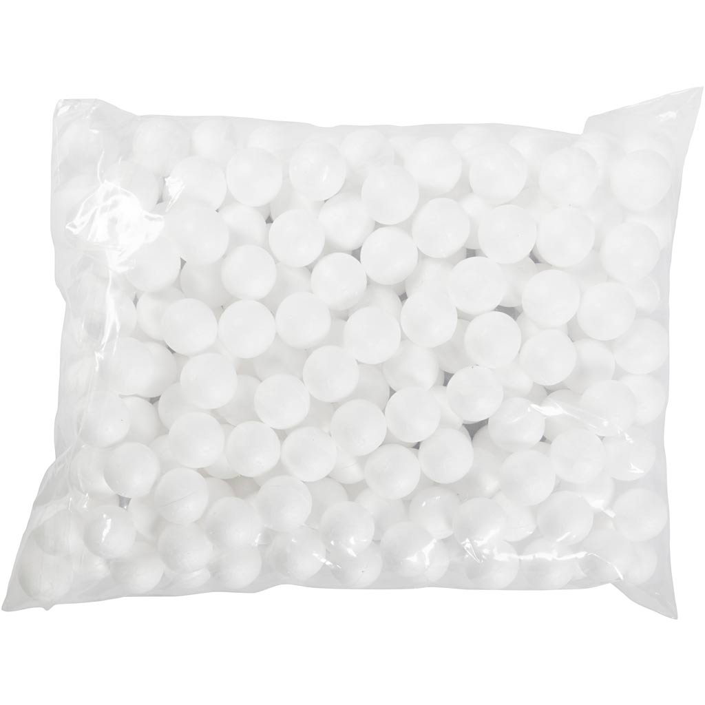 Polystyrene Balls, dia. 2 cm, white, 200 pc/ 1 pack [HOB-543000]