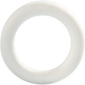 Ring, size 12 cm, thickness 20 mm, white, 1 pc [HOB-54316]