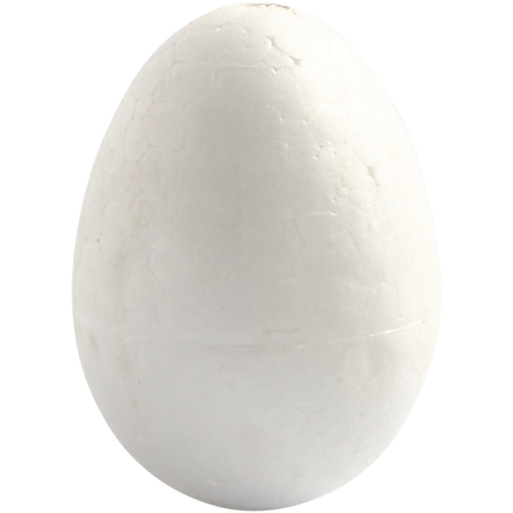 Polystyrene Eggs, H: 4,8 cm, white, 100 pc/ 1 pack [HOB-54319]