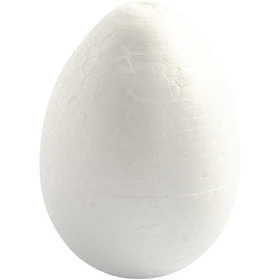 Polystyrene Eggs, H: 10 cm, white, 5 pc/ 1 pack [HOB-543220]