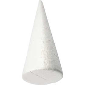 Cone, H: 35 cm, dia. 19,5 cm, white, 1 pc [HOB-54345]