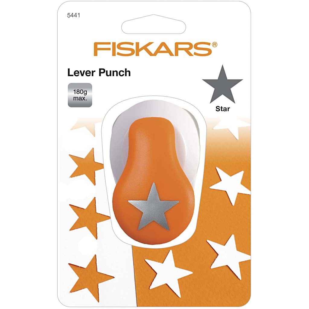 Fiskars Lever Punch, star, dia. 25 mm, size M, 1 pc [HOB-5441]