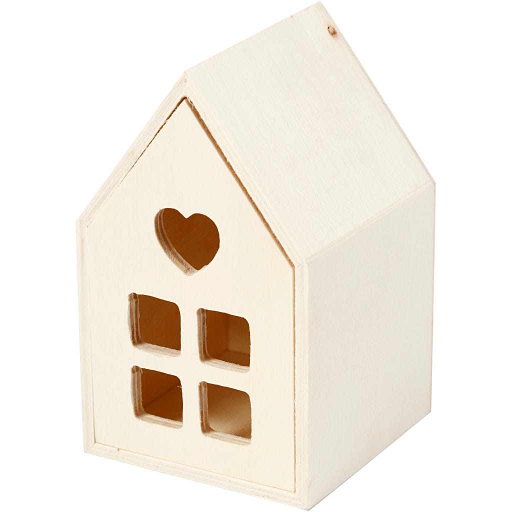 House with drawer, H: 10,8 cm, D. 6,8 cm, W: 6,8 cm, 1 pc [HOB-54441]